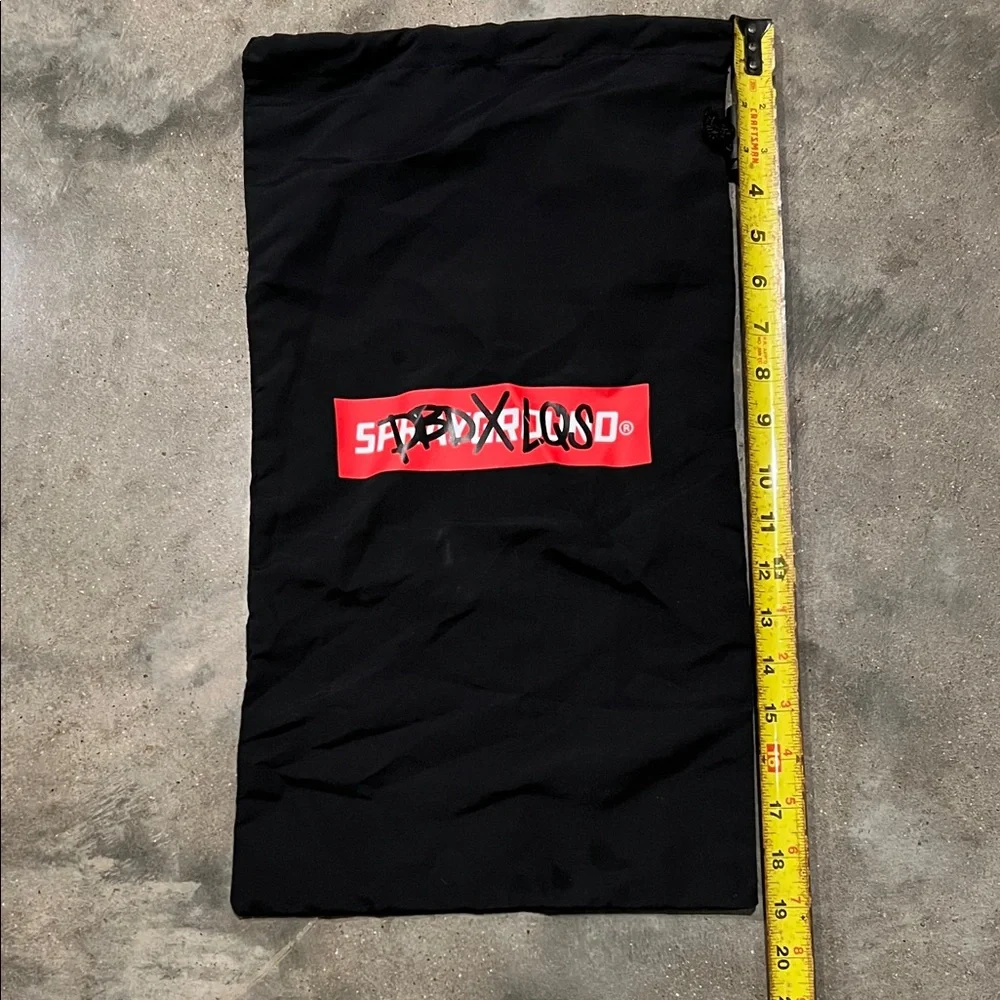 Authentic Sprayground DBD X LQS black Drawstring Dust Bag with Red Logo